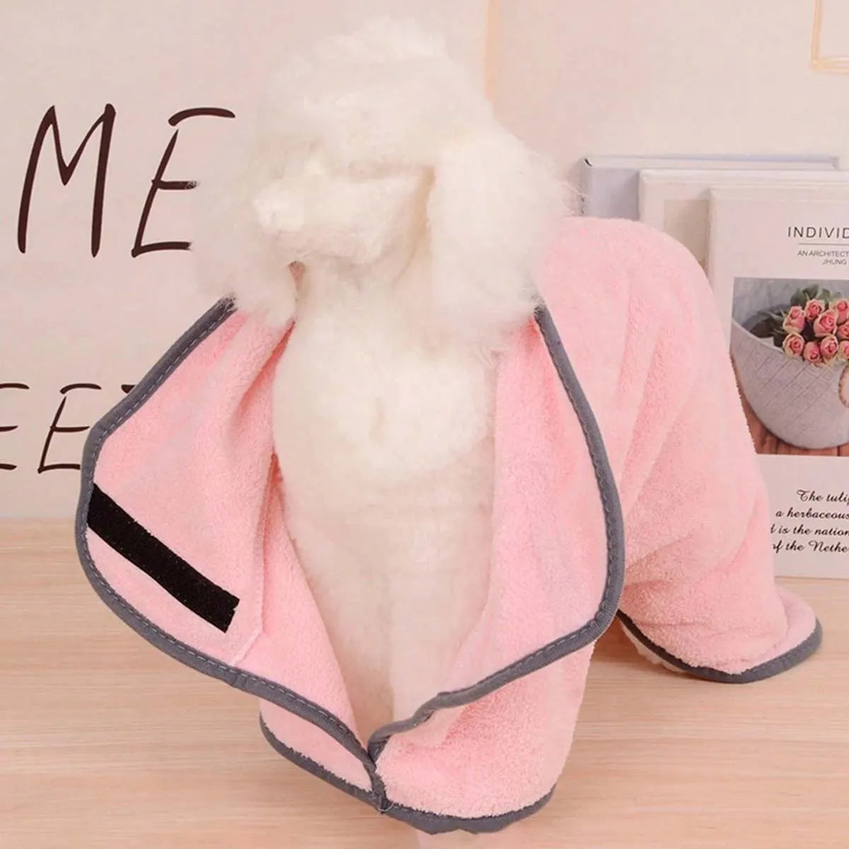 Quick Drying Pet Bathrobe Full Body Absorbent Towel Comfortable Fabric Adjustable Pets Towel Pet Bath Supplies for Cats and Dogs