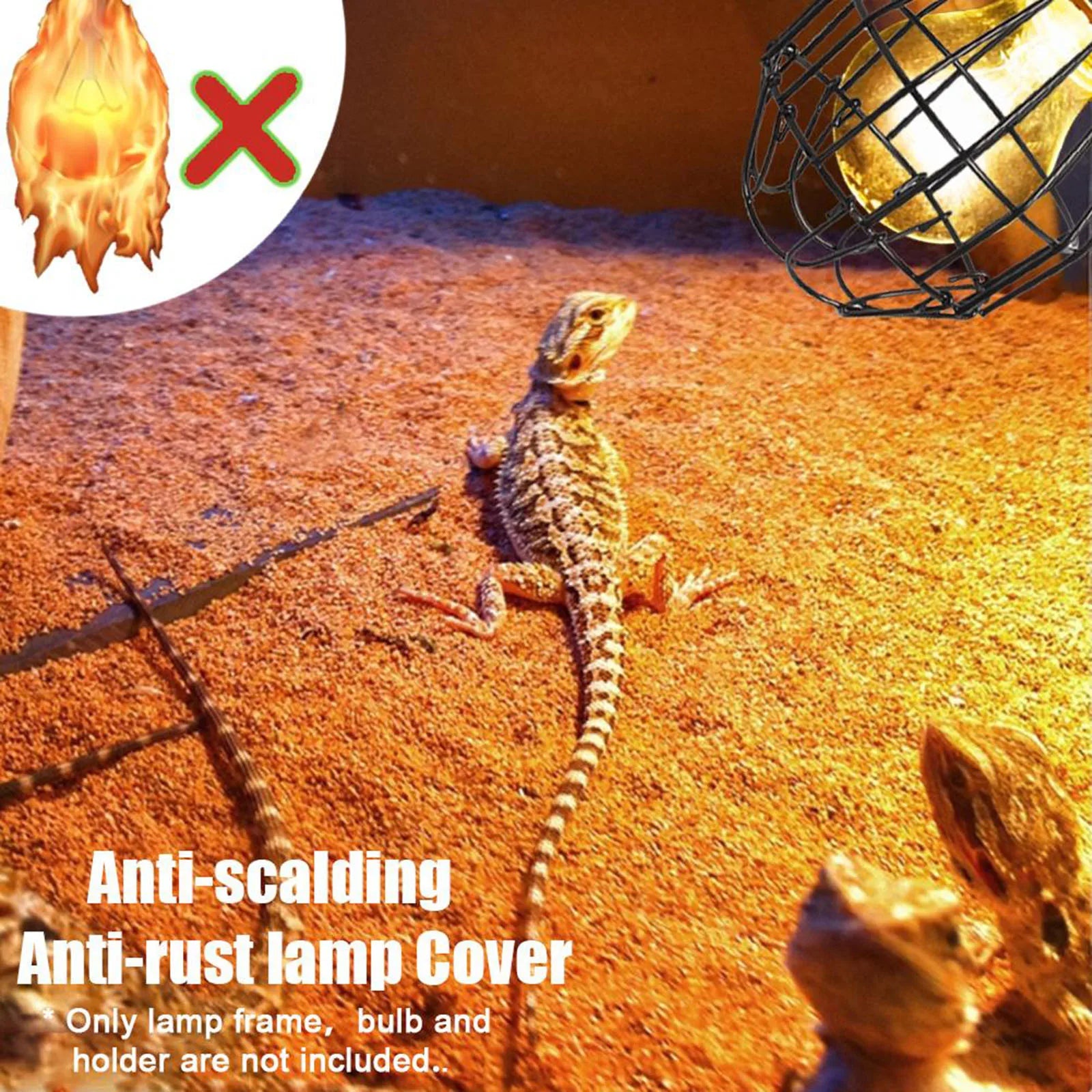 Reptile Heating Anti Scald Lampshade Heating Lamp Heater Guard for Light Bulb Pets Cage Bird Amphibians Supplies