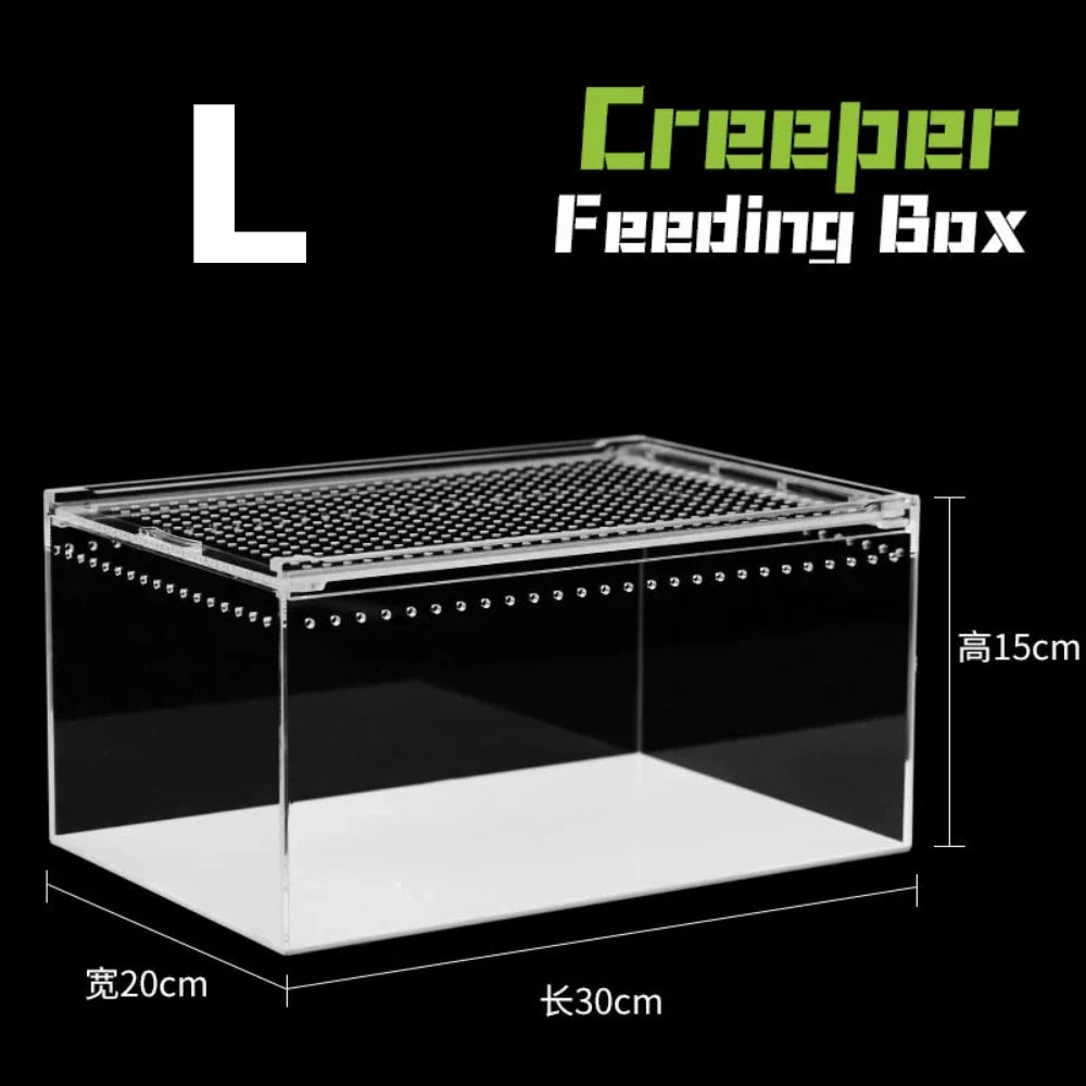 Transparent acrylic spider cage with ventilation Reptile pet insect amphibian habitat breeding box