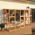Outdoor Catio Window Box with Shelves, Bridges & Ramps (Orange)
