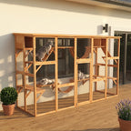 Outdoor Catio Window Box with Shelves, Bridges & Ramps (Orange)