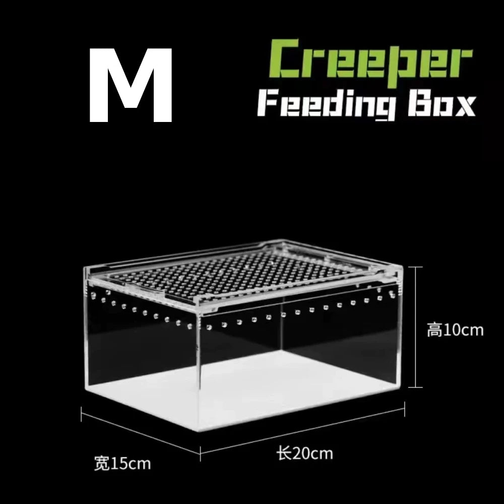 Transparent acrylic spider cage with ventilation Reptile pet insect amphibian habitat breeding box