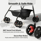 Pet Stroller Dog Stroller with Light Barrier, 2-In-1 Pet Folding Stroller, 4-Wheel Dog/Cat Puppy Stroller, Removable Travel Carrier for Small/Medium Pet Black