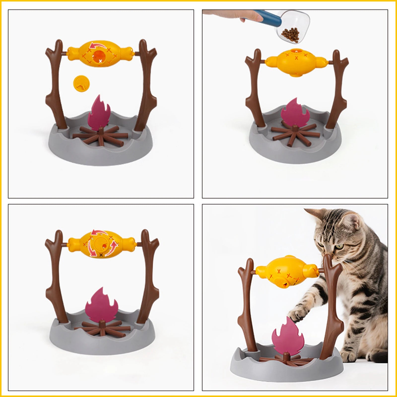 360° Rotating Chicken Leg Slow Feeder Cat Enrichment Toy