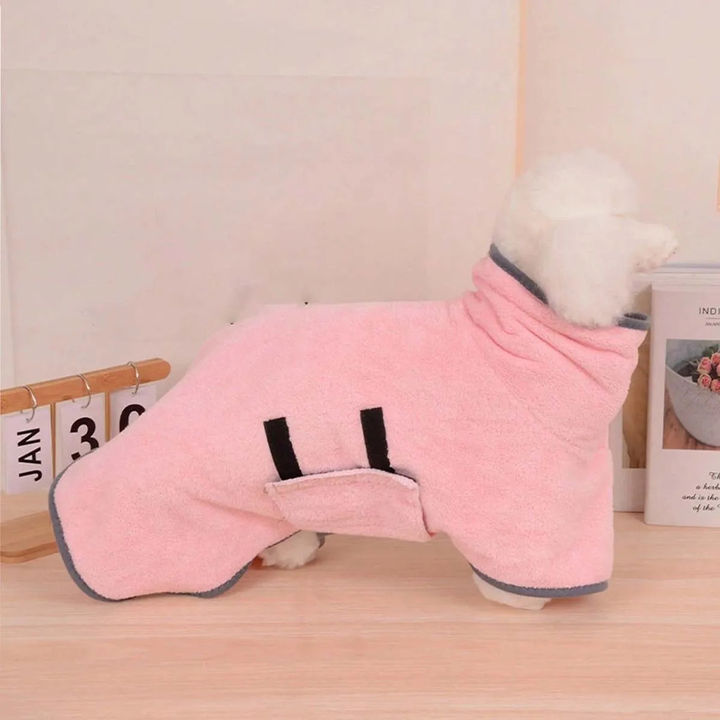 Quick Drying Pet Bathrobe Full Body Absorbent Towel Comfortable Fabric Adjustable Pets Towel Pet Bath Supplies for Cats and Dogs
