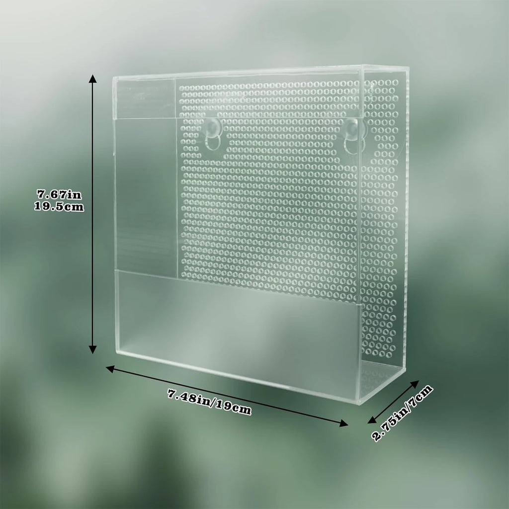 Wall Mounted Acrylic Reptile Feeder Transparent Feeding Box with Suction Cups for Gecko Lizard Bearded Dragon Feeding Supplies