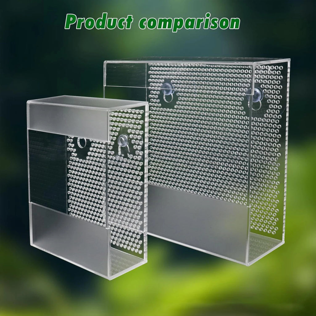 Wall Mounted Acrylic Reptile Feeder Transparent Feeding Box with Suction Cups for Gecko Lizard Bearded Dragon Feeding Supplies