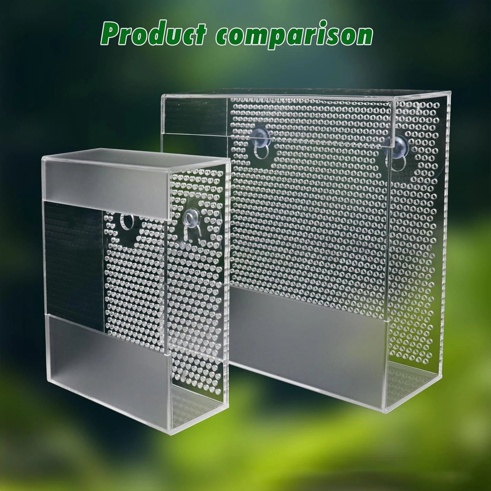 Wall Mounted Acrylic Reptile Feeder Transparent Feeding Box with Suction Cups for Gecko Lizard Bearded Dragon Feeding Supplies