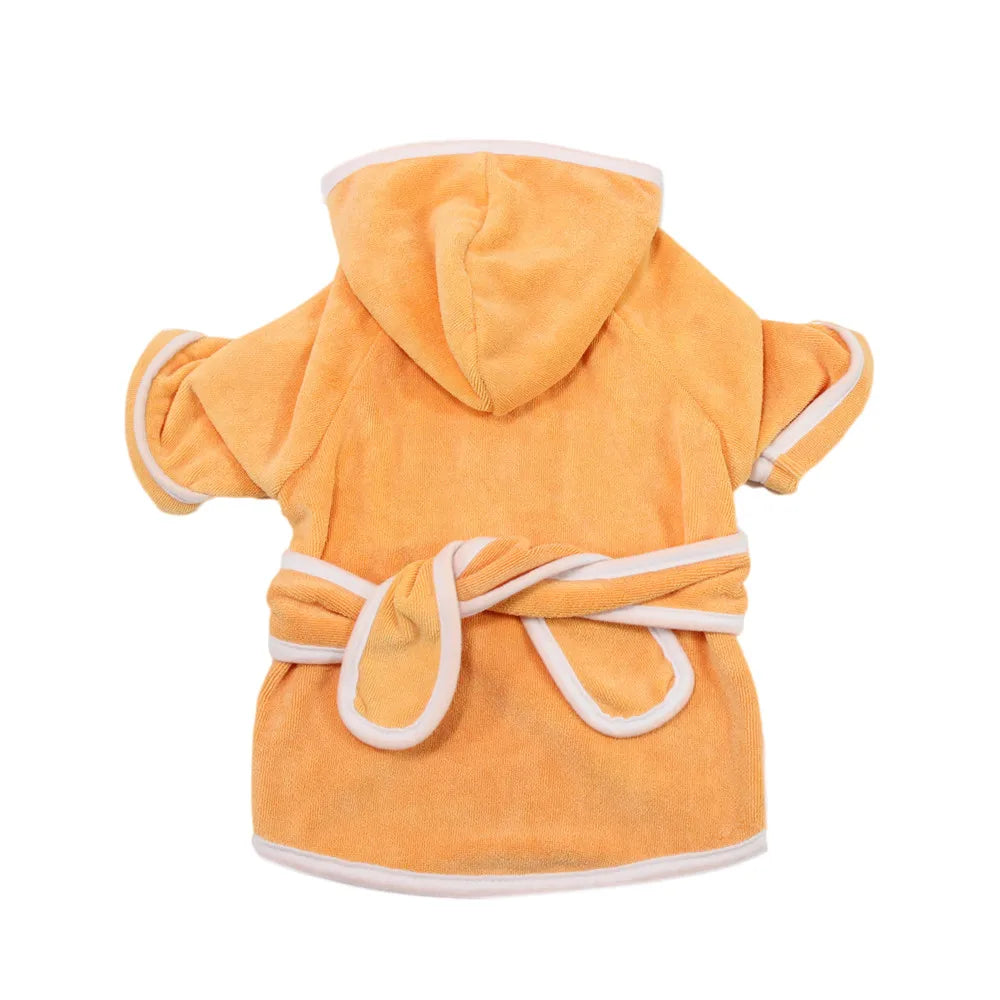 Pet Dog Bathrobe White Super Absorbent Fast Drying Dog Bathing Jacket with Belt for Small Big Dog Puppy Pajamas Sleeping Clothes