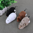 Clockwork Spring-Powered Plush Mouse Cat Toy — Mechanical Wind-Up Interactive Rat Toy for Cats & Dogs