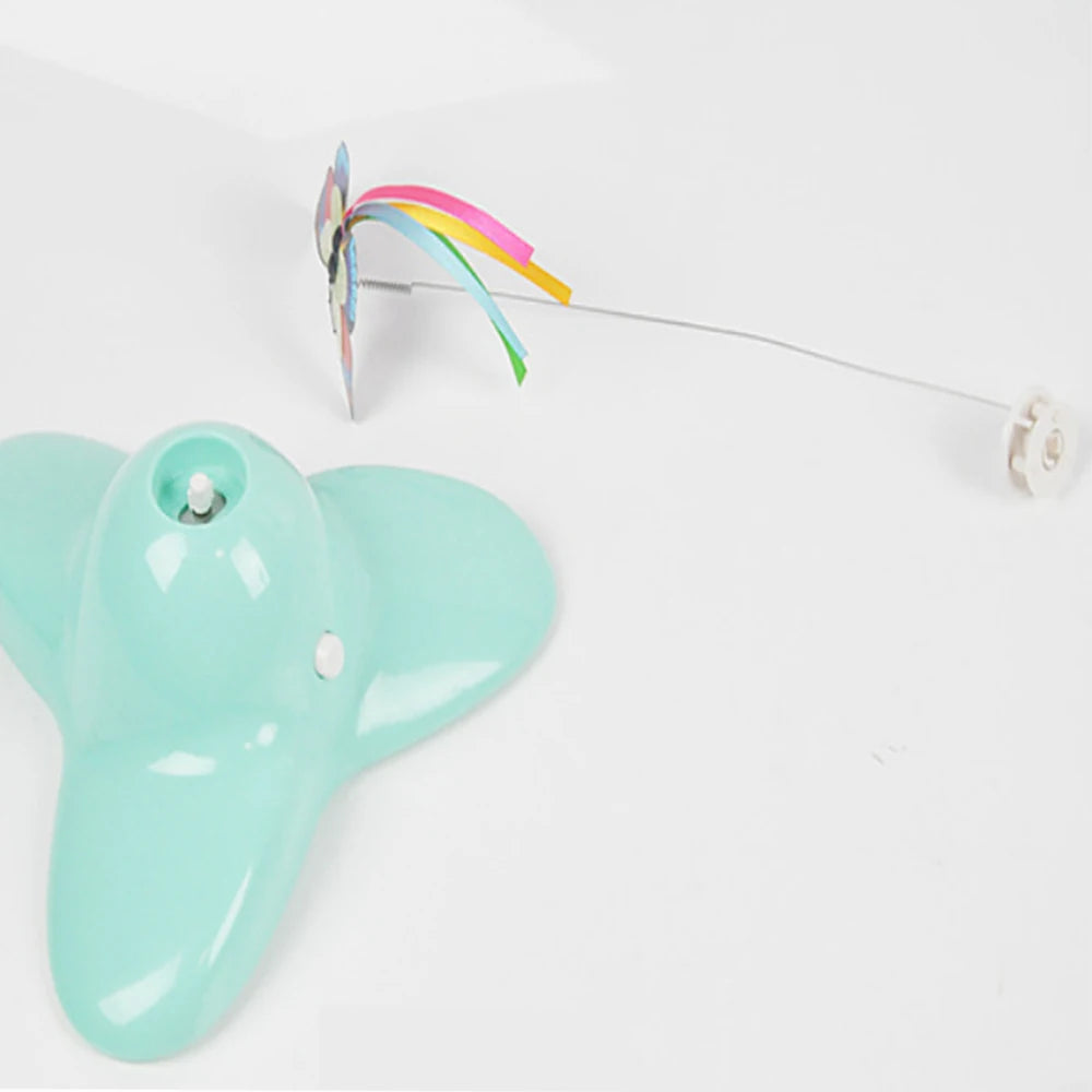 Electric Auto-Rotating Butterfly Cat Toy — Colorful Fluttering Interactive Kitten & Puppy Toy