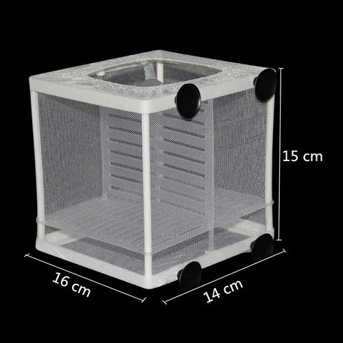 Hanging Aquarium Breeding Isolation Net (Fish Fry Nursery, Tank Divider, Water Circulation)