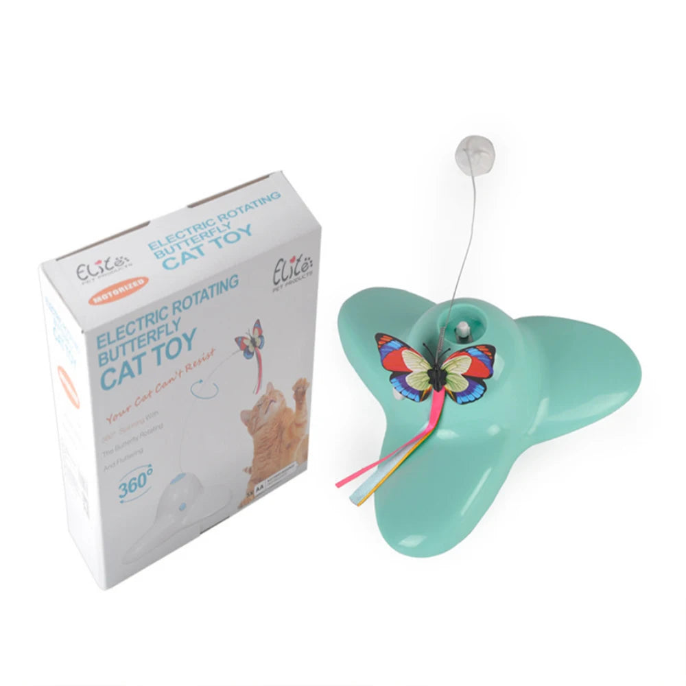 Electric Auto-Rotating Butterfly Cat Toy — Colorful Fluttering Interactive Kitten & Puppy Toy