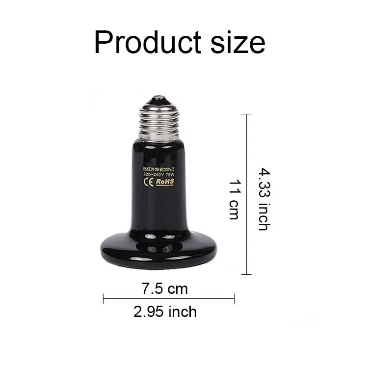 Pet heating lamp for Reptiles E27 220V Ceramic Lamp Ceramic Emitter Heat Lamp Far Infrared lamp 25W 50W 100W 200W Ceramic Heat