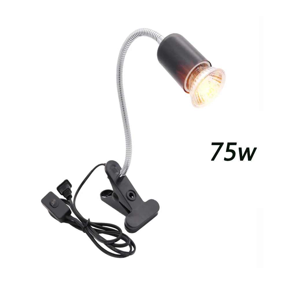 UVA/UVB E27 Pet Reptile Aquarium Heat Lamp Clip-on Bulb Adjustab Holder Tortoises Basking UV Heating Lamp Kit For Lizard Turtle