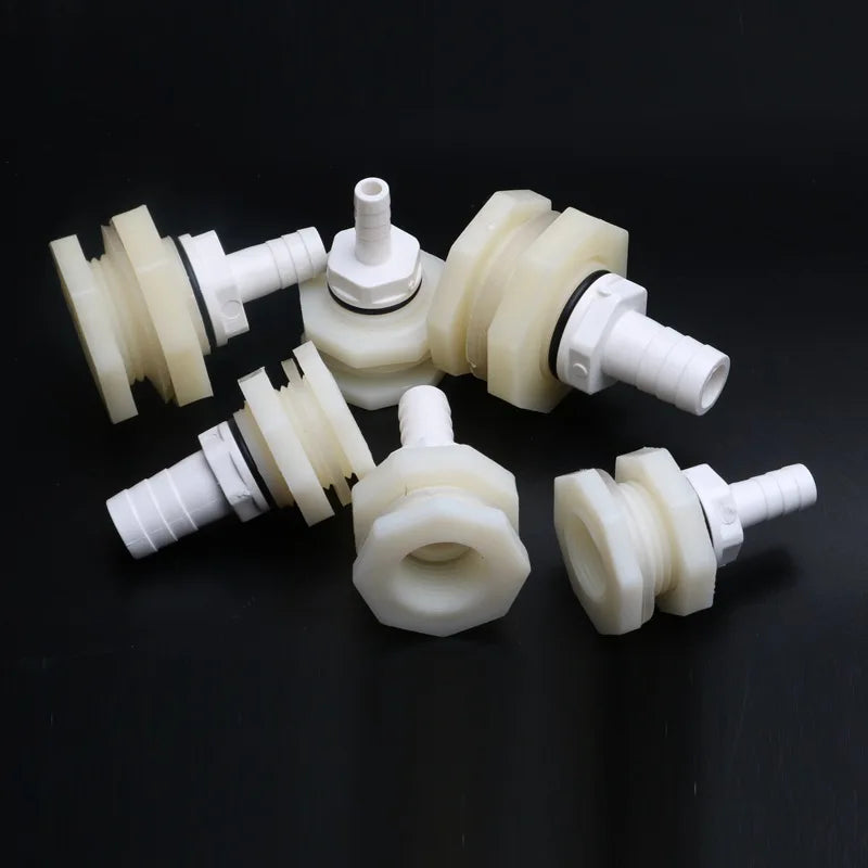 ABS Aquarium Drain Fittings & Connector Set (1/2" & 3/4", 8–16mm, Tank Bucket Adapter)