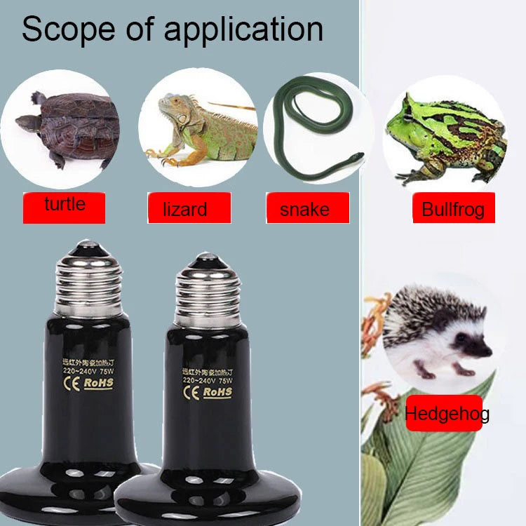 Pet heating lamp for Reptiles E27 220V Ceramic Lamp Ceramic Emitter Heat Lamp Far Infrared lamp 25W 50W 100W 200W Ceramic Heat