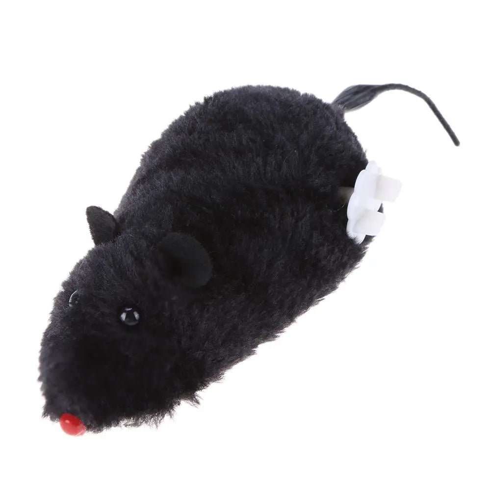 Clockwork Spring-Powered Plush Mouse Cat Toy — Mechanical Wind-Up Interactive Rat Toy for Cats & Dogs