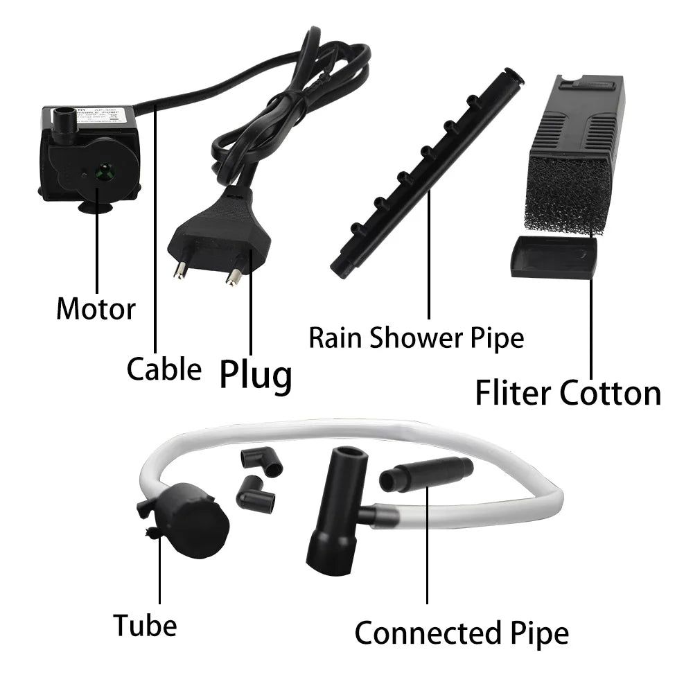 Low Level Water Turtle Tank Filter Aquarium Fish Tank Oxygen Increasing Pump EU Plug Submersible Water Filter Pump
