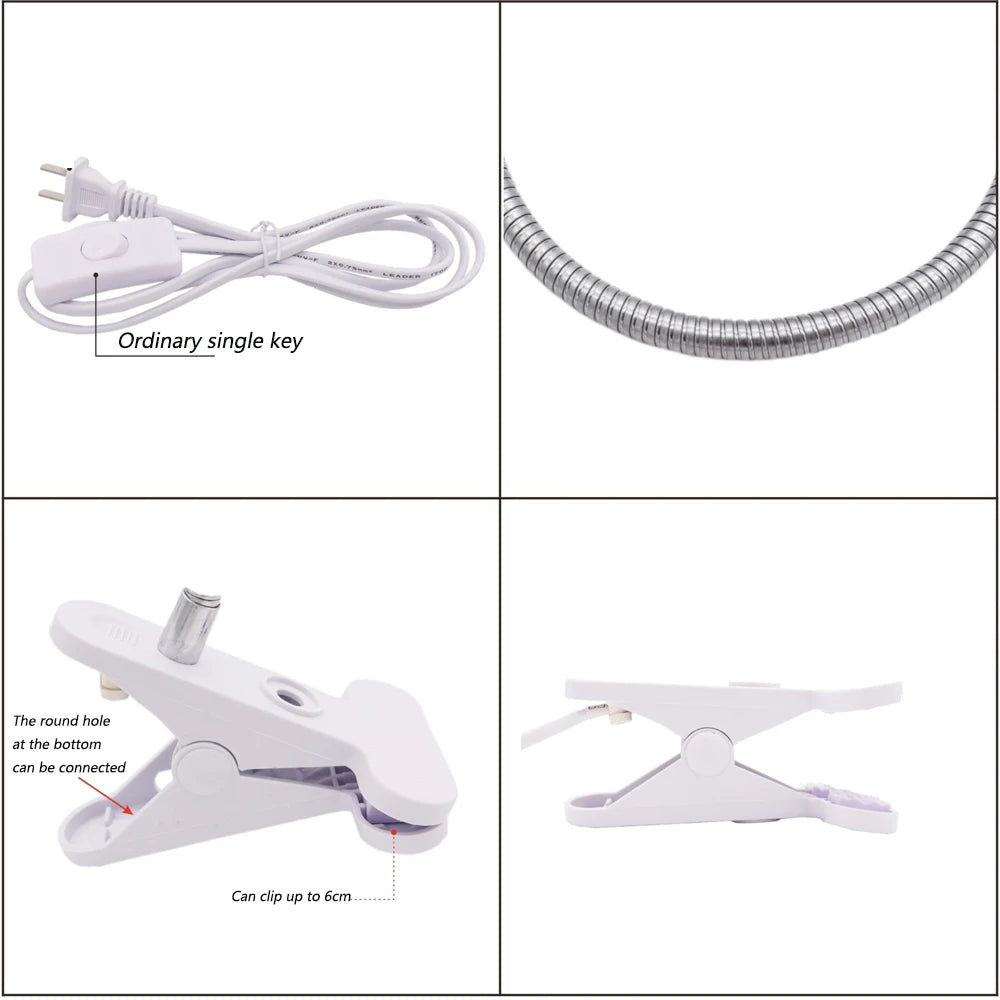 UVA/UVB E27 Pet Reptile Aquarium Heat Lamp Clip-on Bulb Adjustab Holder Tortoises Basking UV Heating Lamp Kit For Lizard Turtle