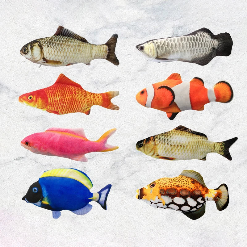 Electric USB Floppy Fish Cat Toy — Moving Dancing Catnip Simulation Beating Fish for Cats