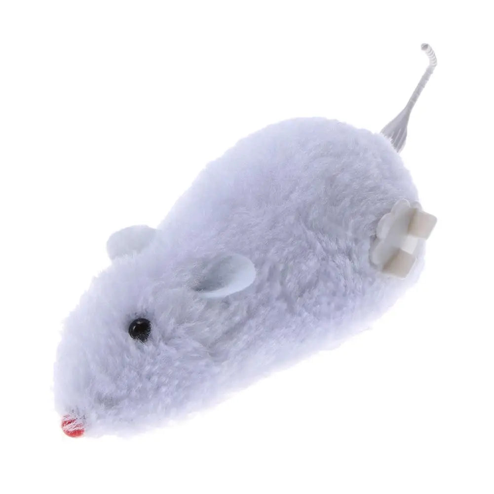 Clockwork Spring-Powered Plush Mouse Cat Toy — Mechanical Wind-Up Interactive Rat Toy for Cats & Dogs