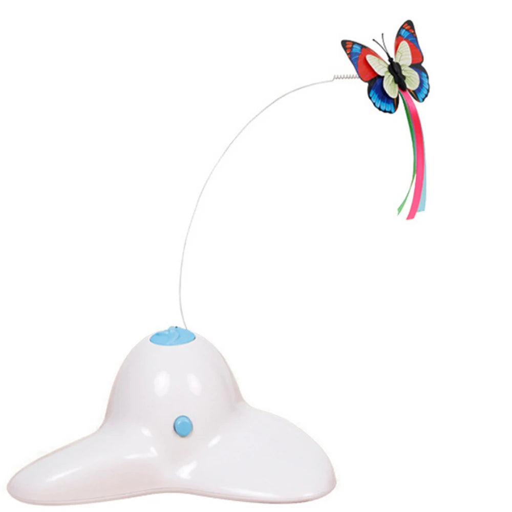 Electric Auto-Rotating Butterfly Cat Toy — Colorful Fluttering Interactive Kitten & Puppy Toy