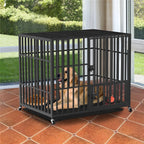 Heavy-Duty 3-Door Metal Dog Crate with Wheels (37"/42"/46")