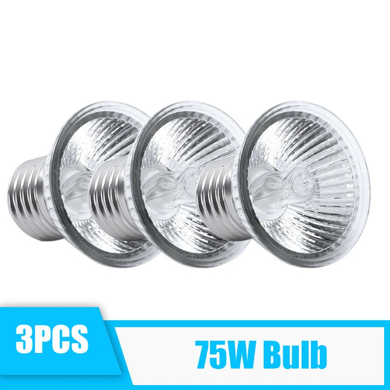 UVA+UVB 3.0 Reptile Lamp Set Clip-on Lamp Holder Bulb Thermometer Hygrometer Turtle Tortoises Lizard Sunlight Basking Heat Light