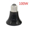 Pet Heating Light E27 25W~100W Small Conical Ceramic Emitter Heat Bulb Black For Reptile Pet Brooder Lamp 1Pc