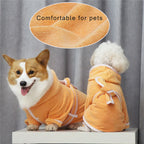 Pet Dog Bathrobe White Super Absorbent Fast Drying Dog Bathing Jacket with Belt for Small Big Dog Puppy Pajamas Sleeping Clothes