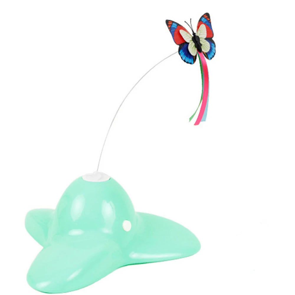 Electric Auto-Rotating Butterfly Cat Toy — Colorful Fluttering Interactive Kitten & Puppy Toy