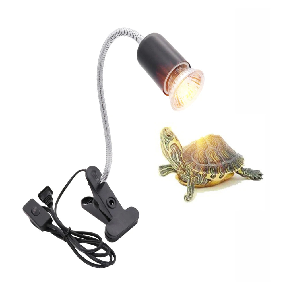 UVA/UVB E27 Pet Reptile Aquarium Heat Lamp Clip-on Bulb Adjustab Holder Tortoises Basking UV Heating Lamp Kit For Lizard Turtle