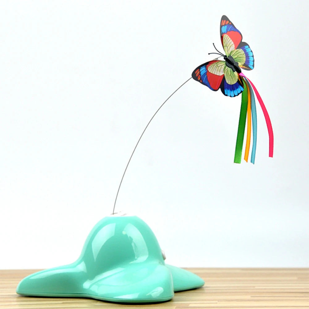 Electric Auto-Rotating Butterfly Cat Toy — Colorful Fluttering Interactive Kitten & Puppy Toy