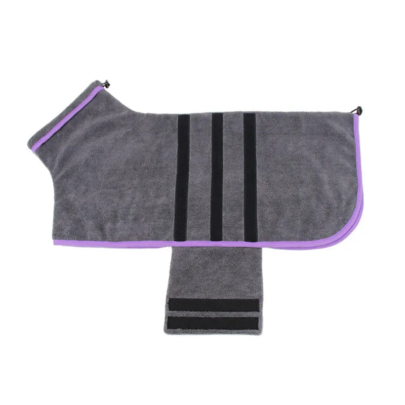 Dog Bathrobe 356g Microfiber Dog Drying Coat Super Absorbent Luxurious Soft Pet Bath Towel Adjustable Warm Dog Bathing Supplies