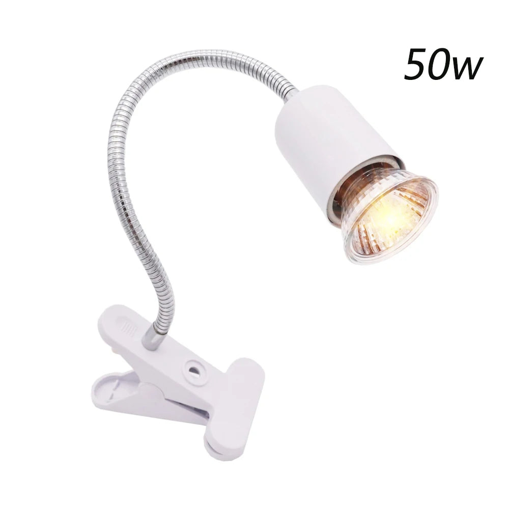 UVA/UVB E27 Pet Reptile Aquarium Heat Lamp Clip-on Bulb Adjustab Holder Tortoises Basking UV Heating Lamp Kit For Lizard Turtle