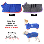 Dog Bathrobe 356g Microfiber Dog Drying Coat Super Absorbent Luxurious Soft Pet Bath Towel Adjustable Warm Dog Bathing Supplies