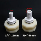 ABS Aquarium Drain Fittings & Connector Set (1/2" & 3/4", 8–16mm, Tank Bucket Adapter)