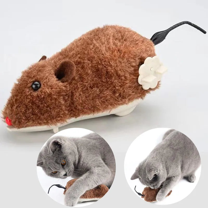 Plush Running Rat Mouse Cat Toy — Interactive Chase Toy for Cats & Dogs