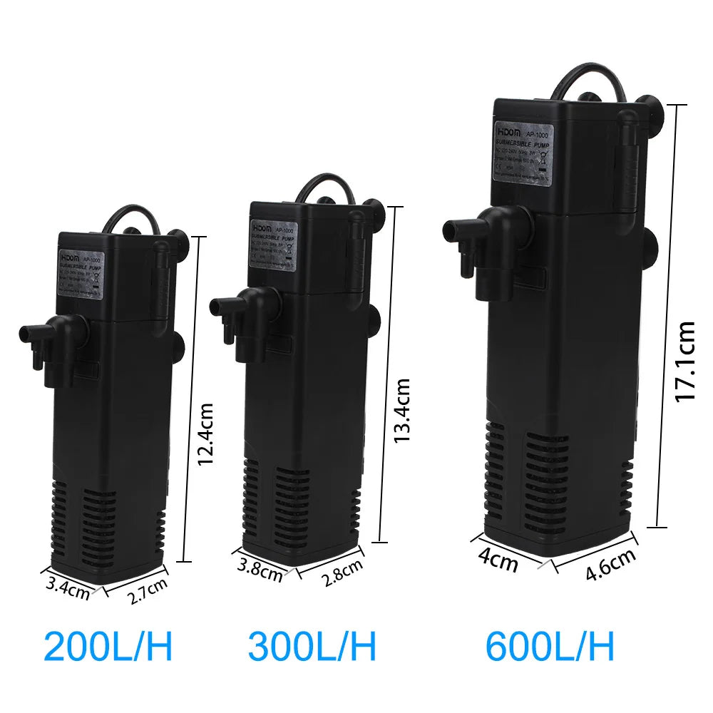 Low Level Water Turtle Tank Filter Aquarium Fish Tank Oxygen Increasing Pump EU Plug Submersible Water Filter Pump