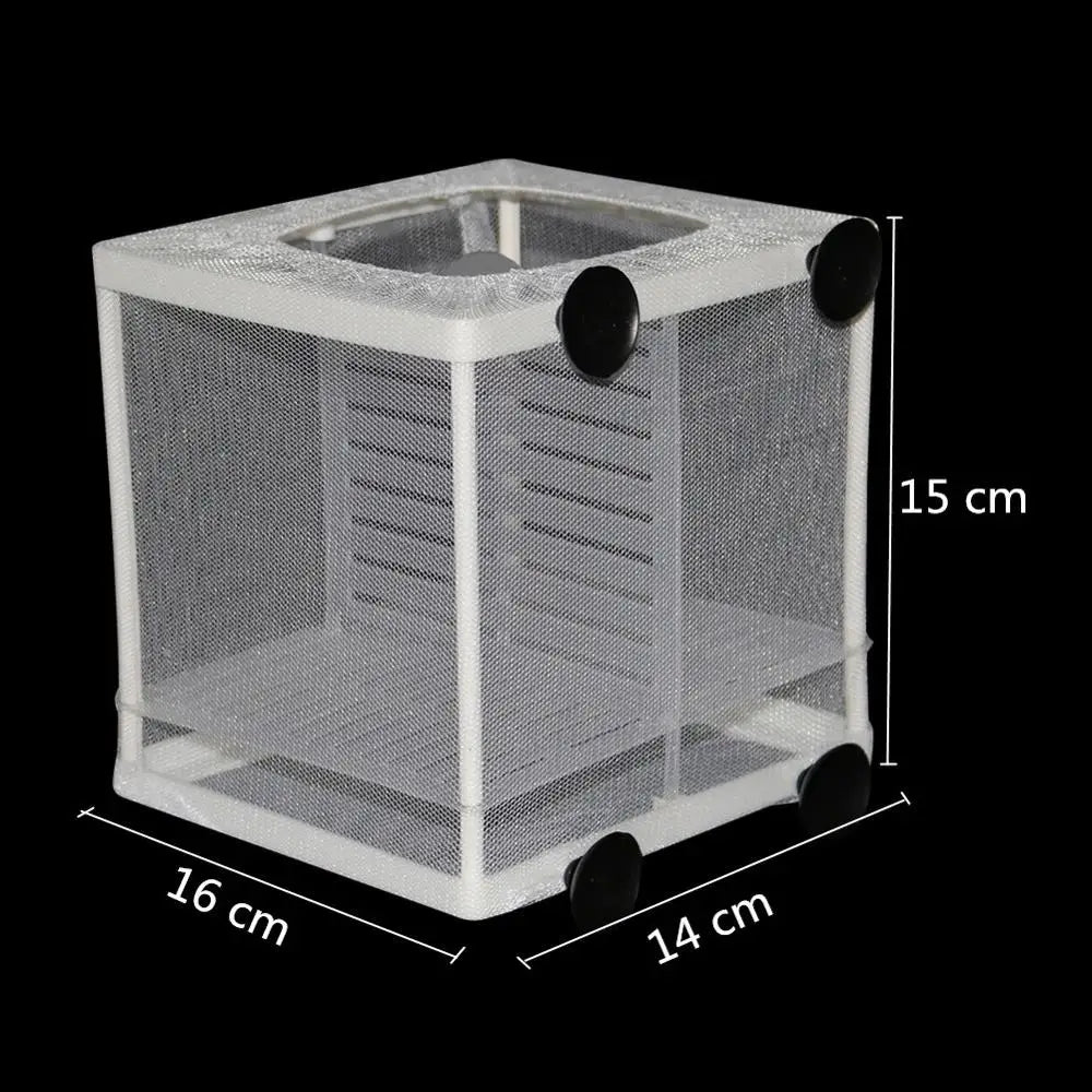 Hanging Aquarium Breeding Isolation Net (Fish Fry Nursery, Tank Divider, Water Circulation)