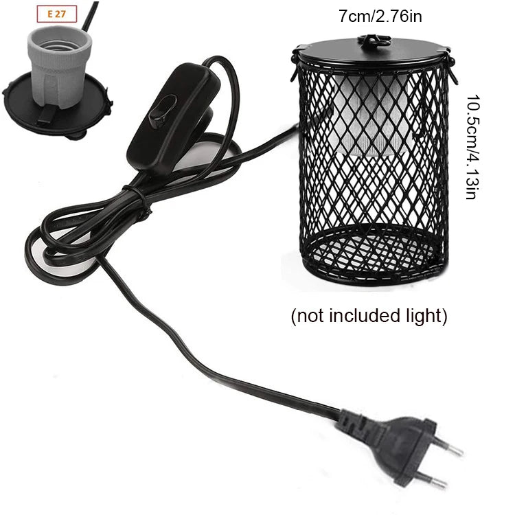 220V E27 Pet Heating Lamp for Turtle Snake Lizard Infrared Ceramic Emitter Heat Light 100W Reptile Lamp EU Plug