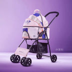 Modern Creative Pet Strollers Lightweight Foldable Cat Dog Stroller Small Pet Cart Bag Separation Troller Designer Pet Supplies