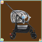 2026 New Pet Stroller 4-Wheel Foldable Jogger for Small Medium Dogs Cats, Lightweight Travel Carrier with Detachable Basket
