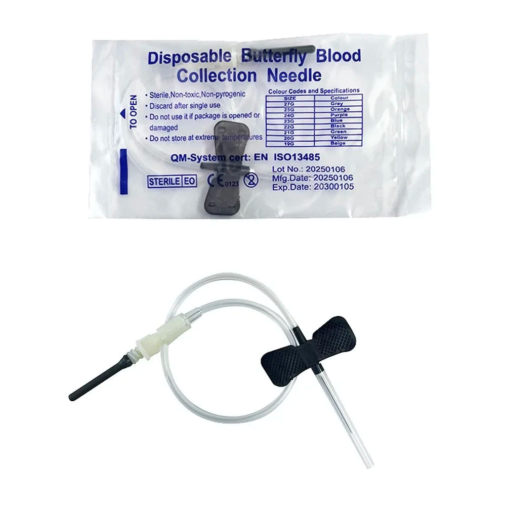 Disposable Butterfly Blood Collection Needles (100-Pack)