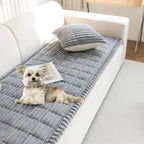 Faux Fur Plush Dog Couch Cover with Non-Slip Backing (3D Stripe)