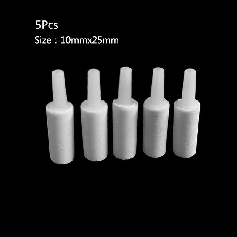 Mineral Bubble Air Stones for Aquariums (5-Pack, Round, Aerator & Hydroponics)
