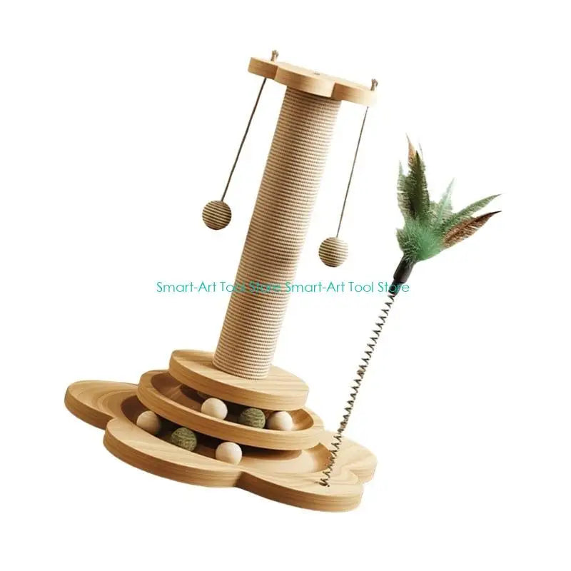 Pendant Cat Scratching Post with Interactive Track — Fun Scratcher for Small & Large Indoor Cats