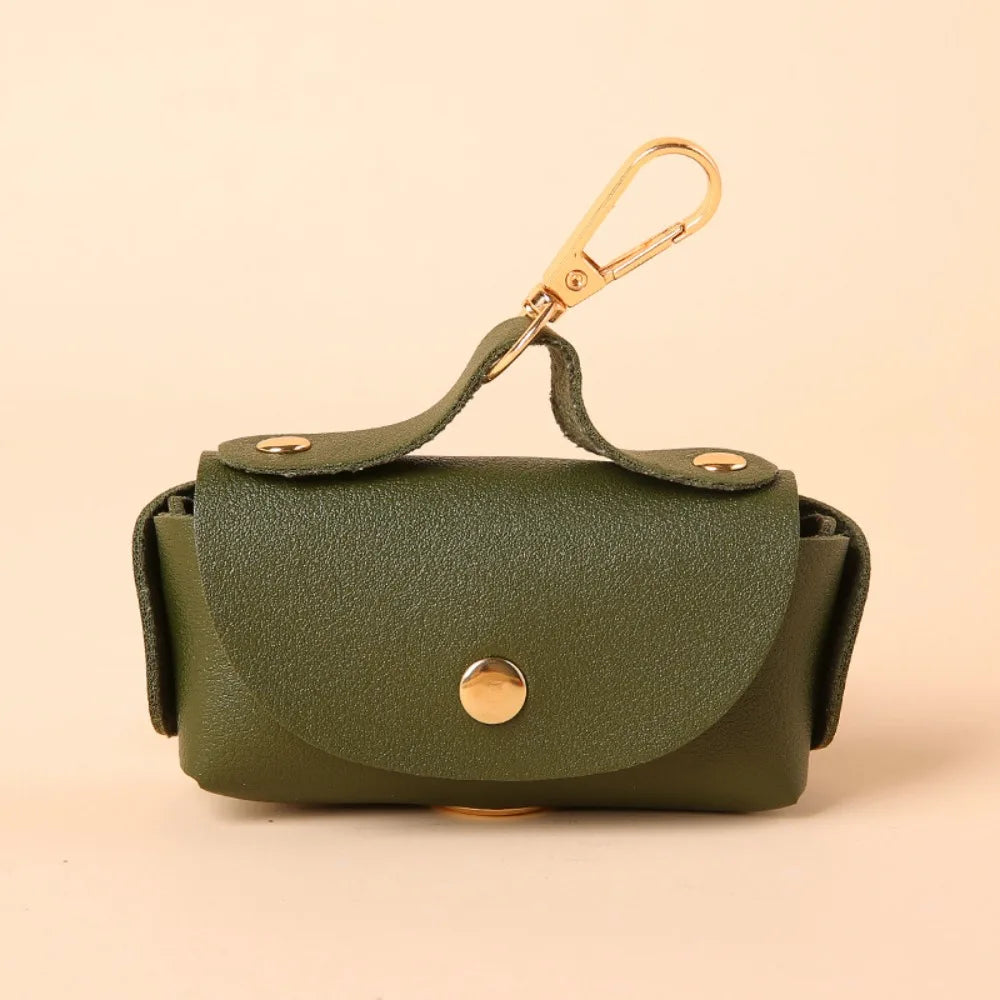 Leather Pet Waste Bag Dispenser (Keychain, Multi-Color, Lightweight)