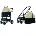 Lightweight Pet Stroller Foldable Outdoor Pet Stroller for Cats and Dogs Detachable Portable Pet Carrier High View Dog Stroller